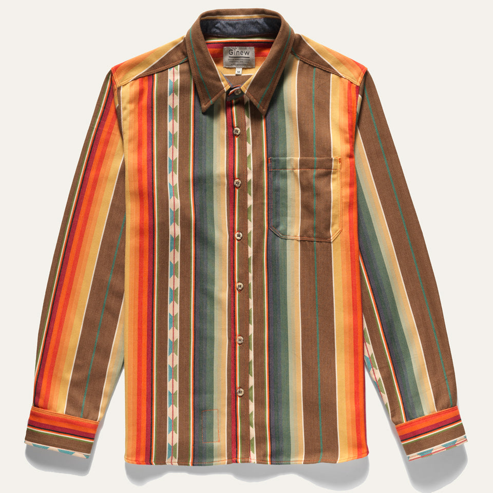Mohican Stripe Shirt Mountain Pass Brown