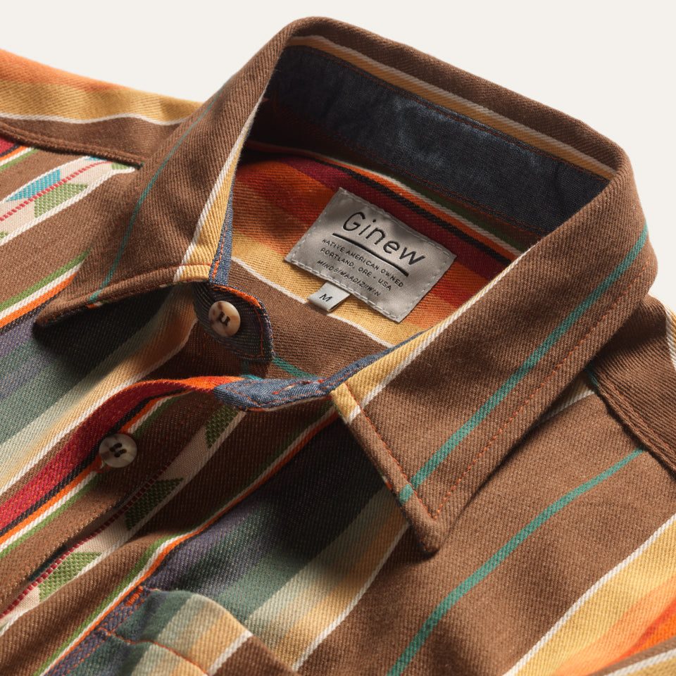 Mohican Stripe Shirt Mountain Pass Brown
